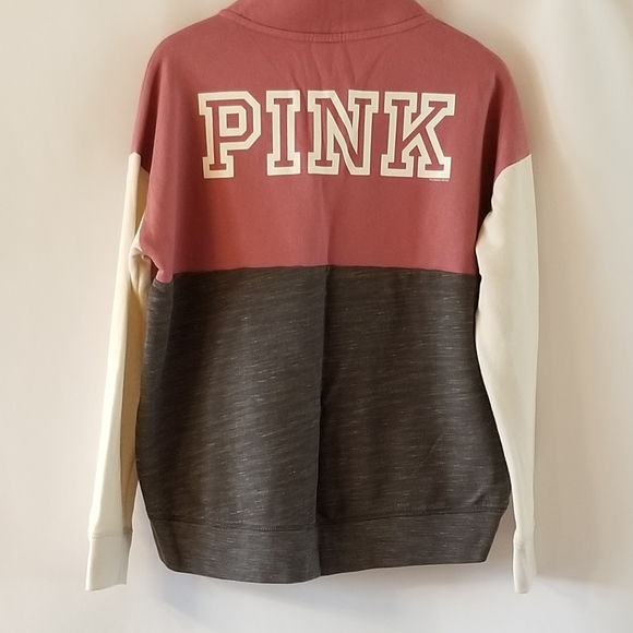 PINK VS Quarter Zip Sweatshirt - Pink Gray - Picture 6 of 10